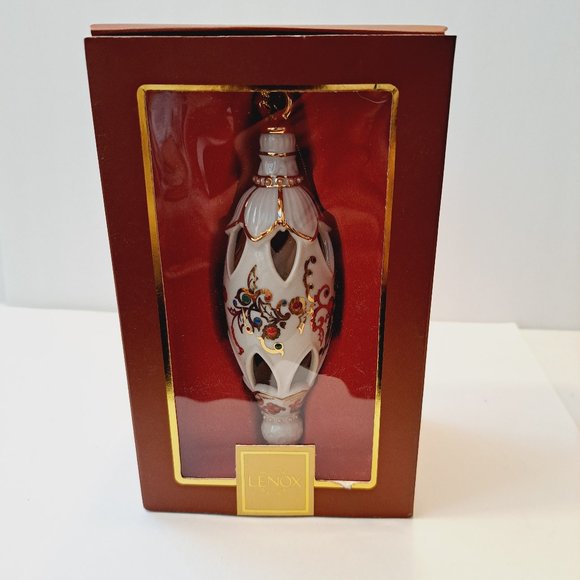 Lenox Inner Glow China Jeweled Teardrop Ornament with Box - Picture 7 of 15